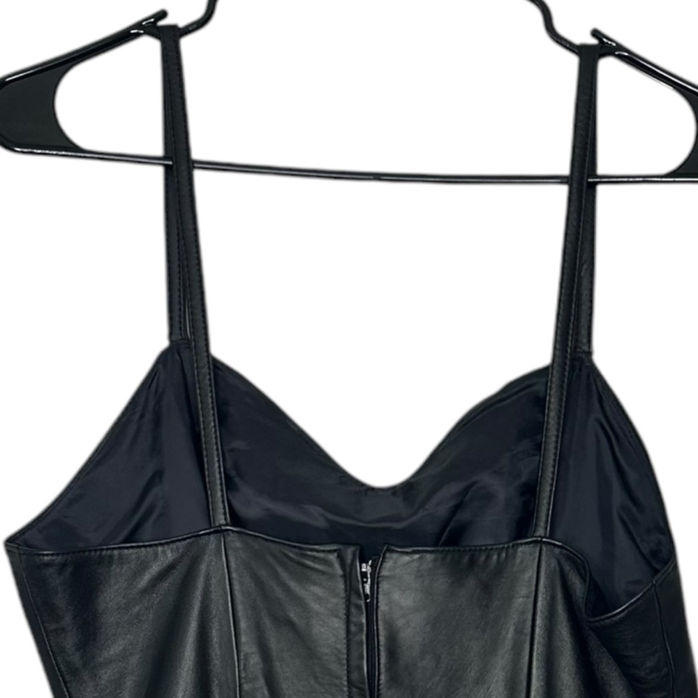 |VTG| Fitted Leather Mini Dress w/ Leather Shrug - Picture 6 of 9